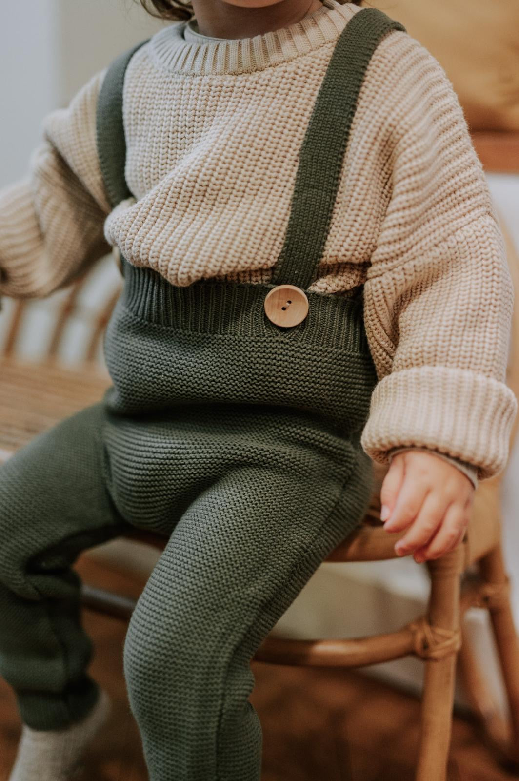 Knit Suspenders Khaki