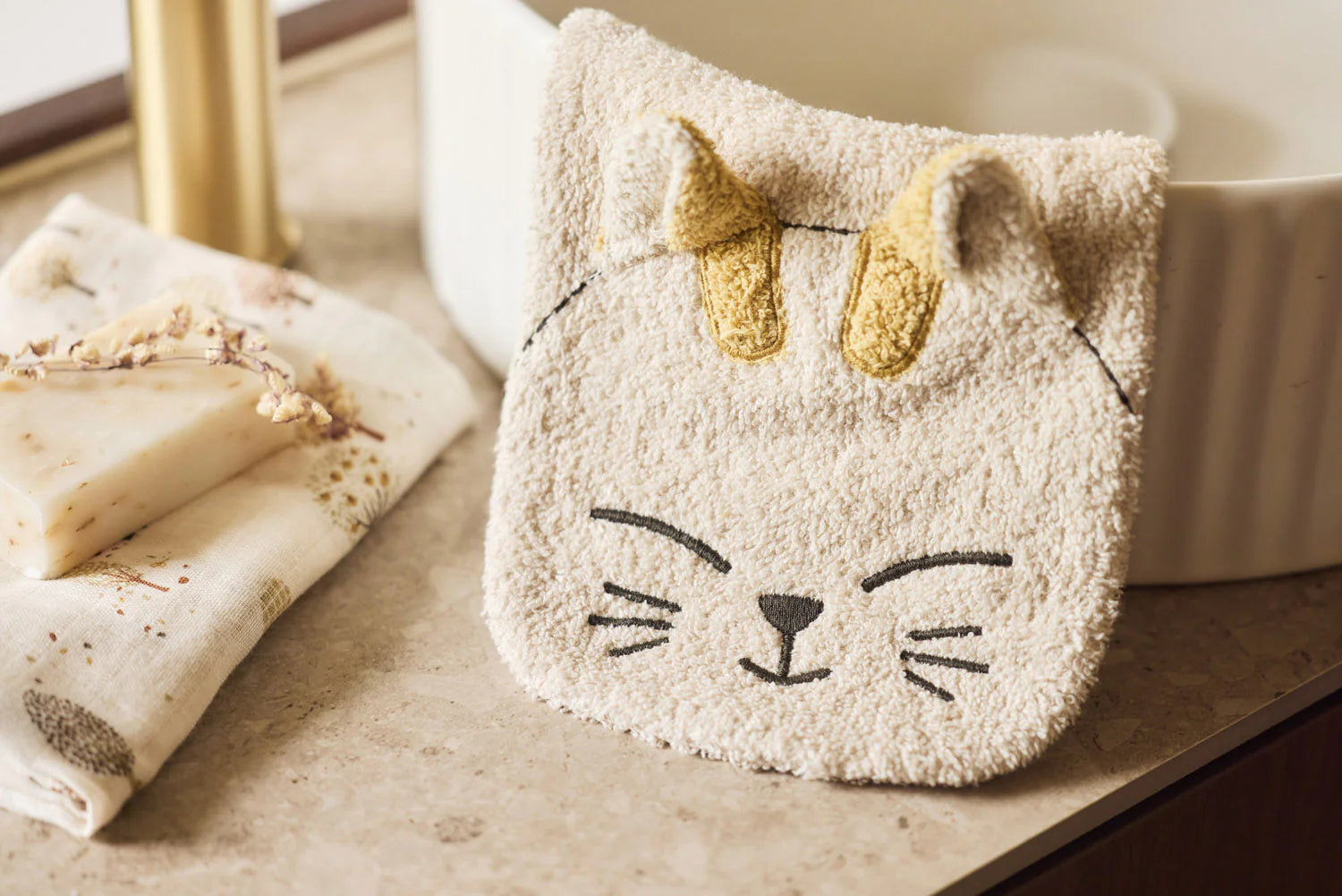 Waschlappen Frottee Cat