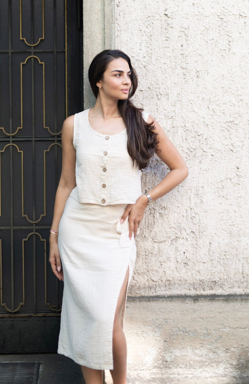 Musselin Wraped Skirt Woman SAND
