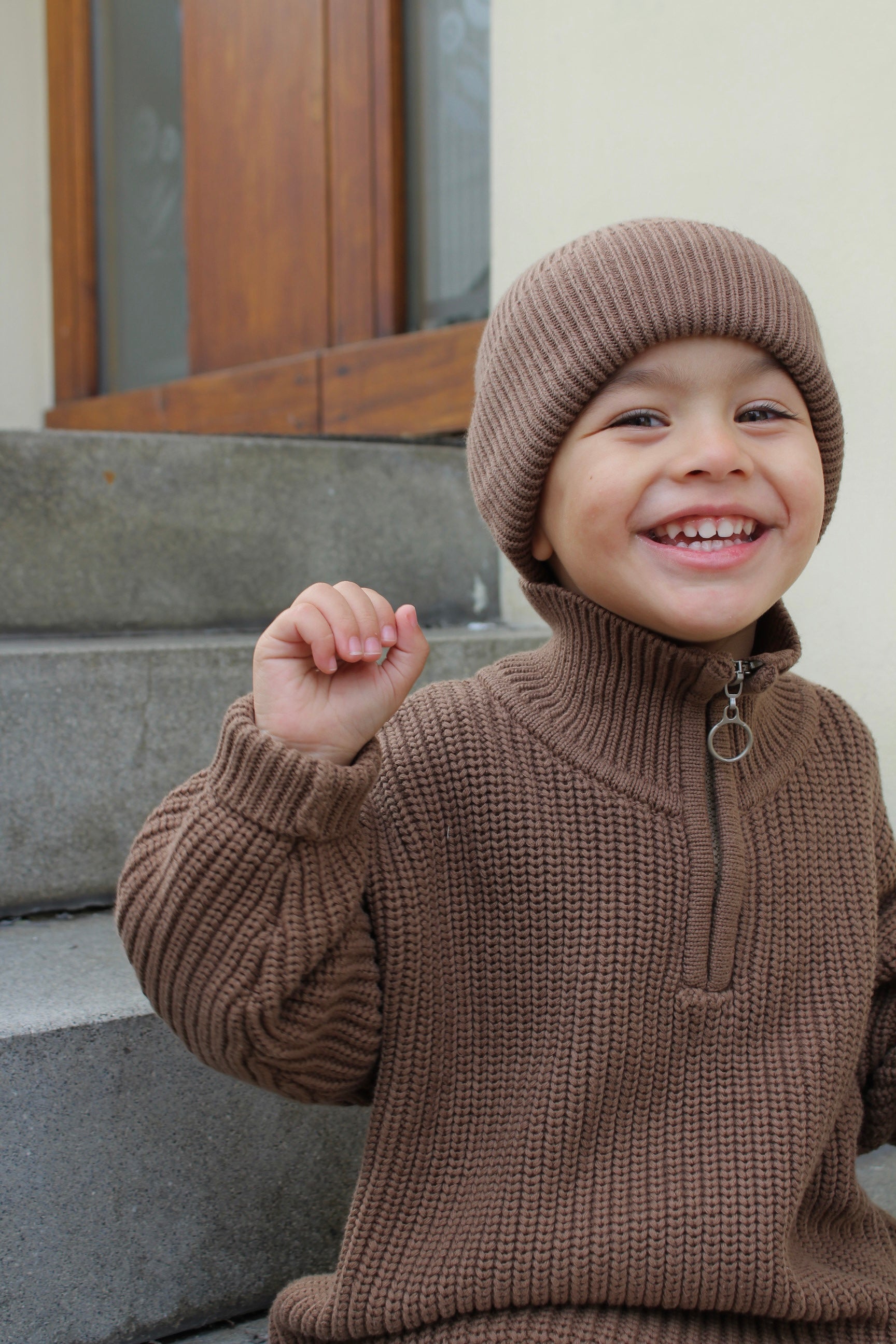 Kids Zipper Jumper Choco