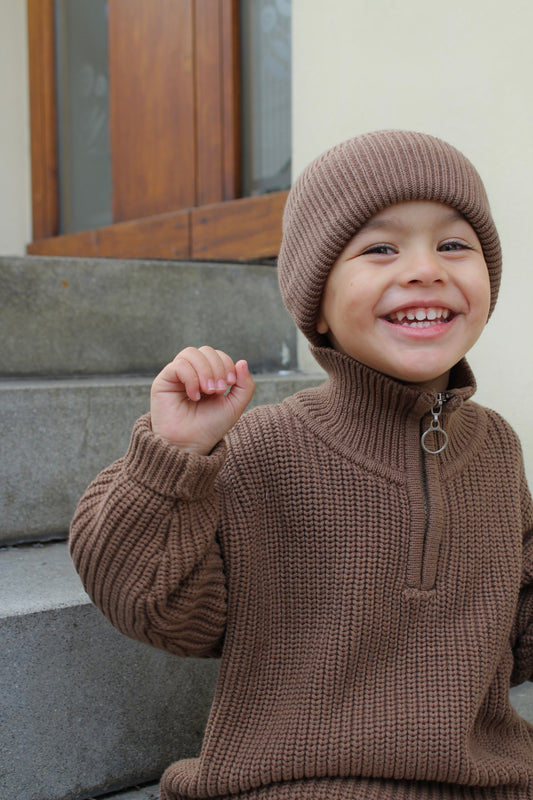Kids Zipper Jumper Choco