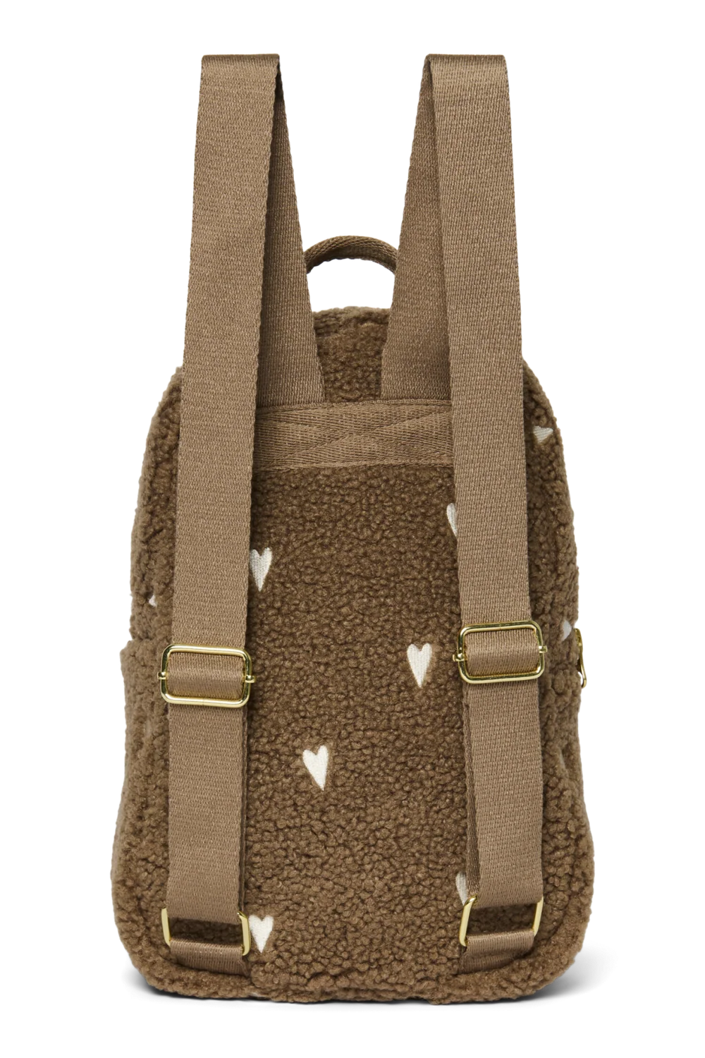 Mini Backpack Teddy Hearts Brown