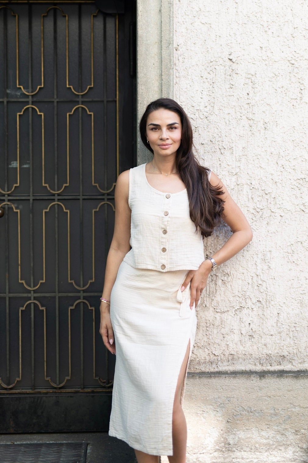 Musselin Wraped Skirt Woman SAND
