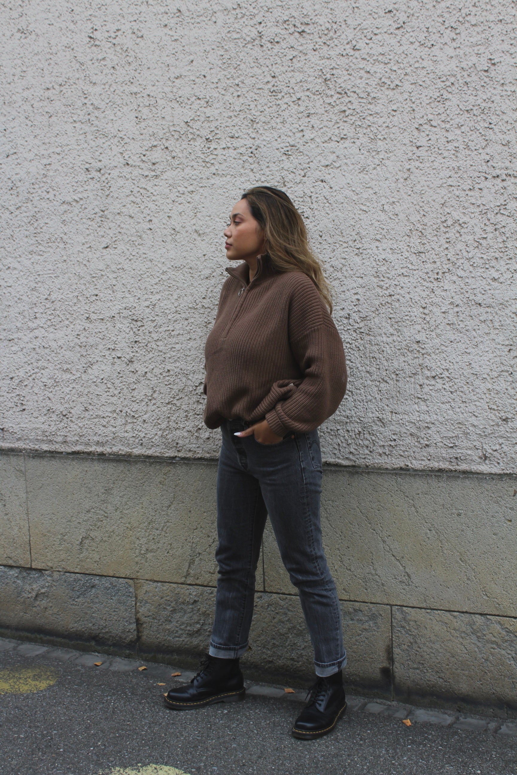 Mum Zipper Jumper Choco