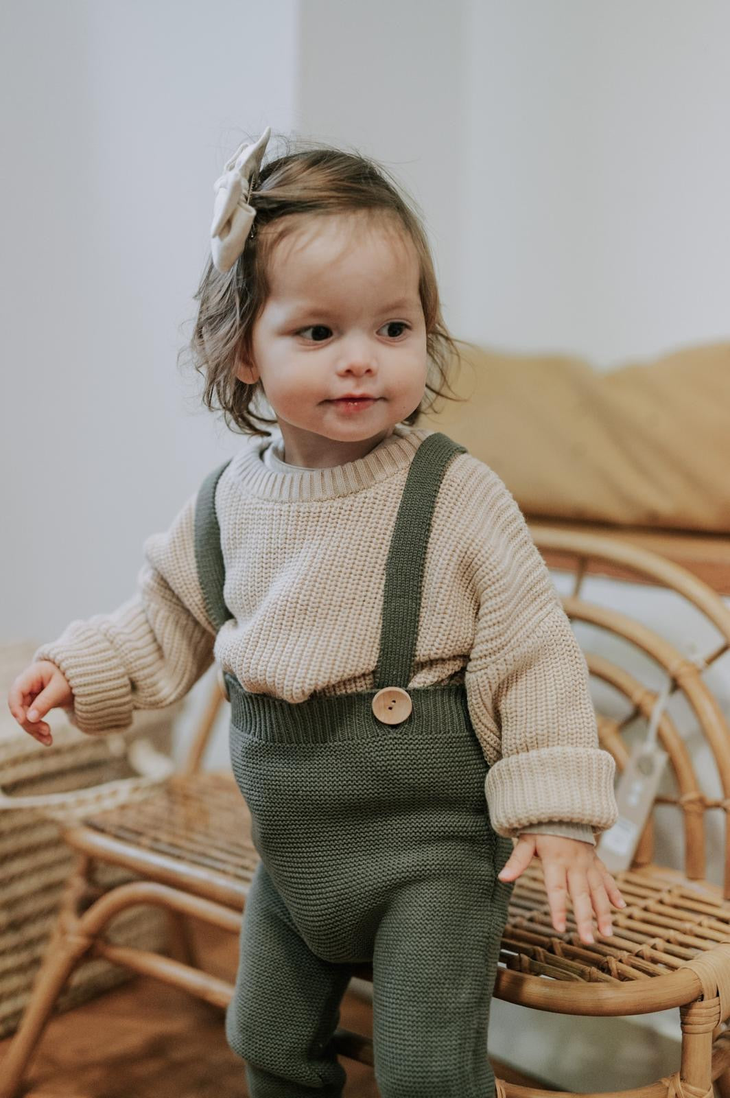 Knit Suspenders Khaki