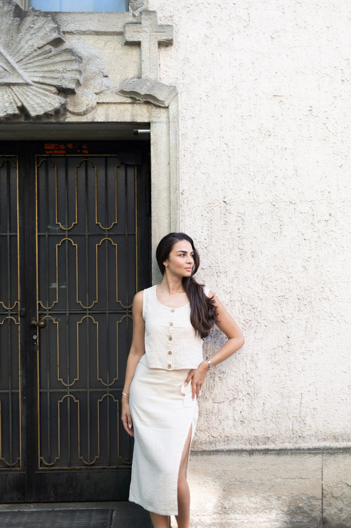 Musselin Wraped Skirt Woman SAND