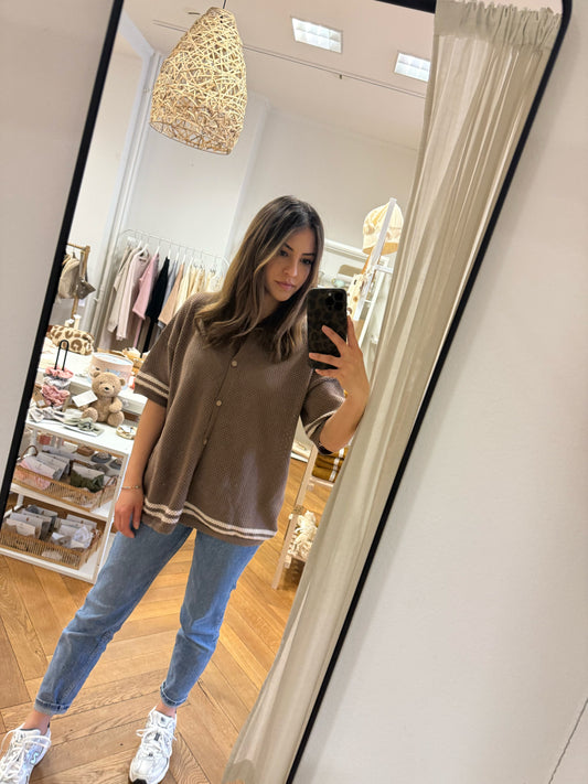 Crochet Shirt Mum Choco
