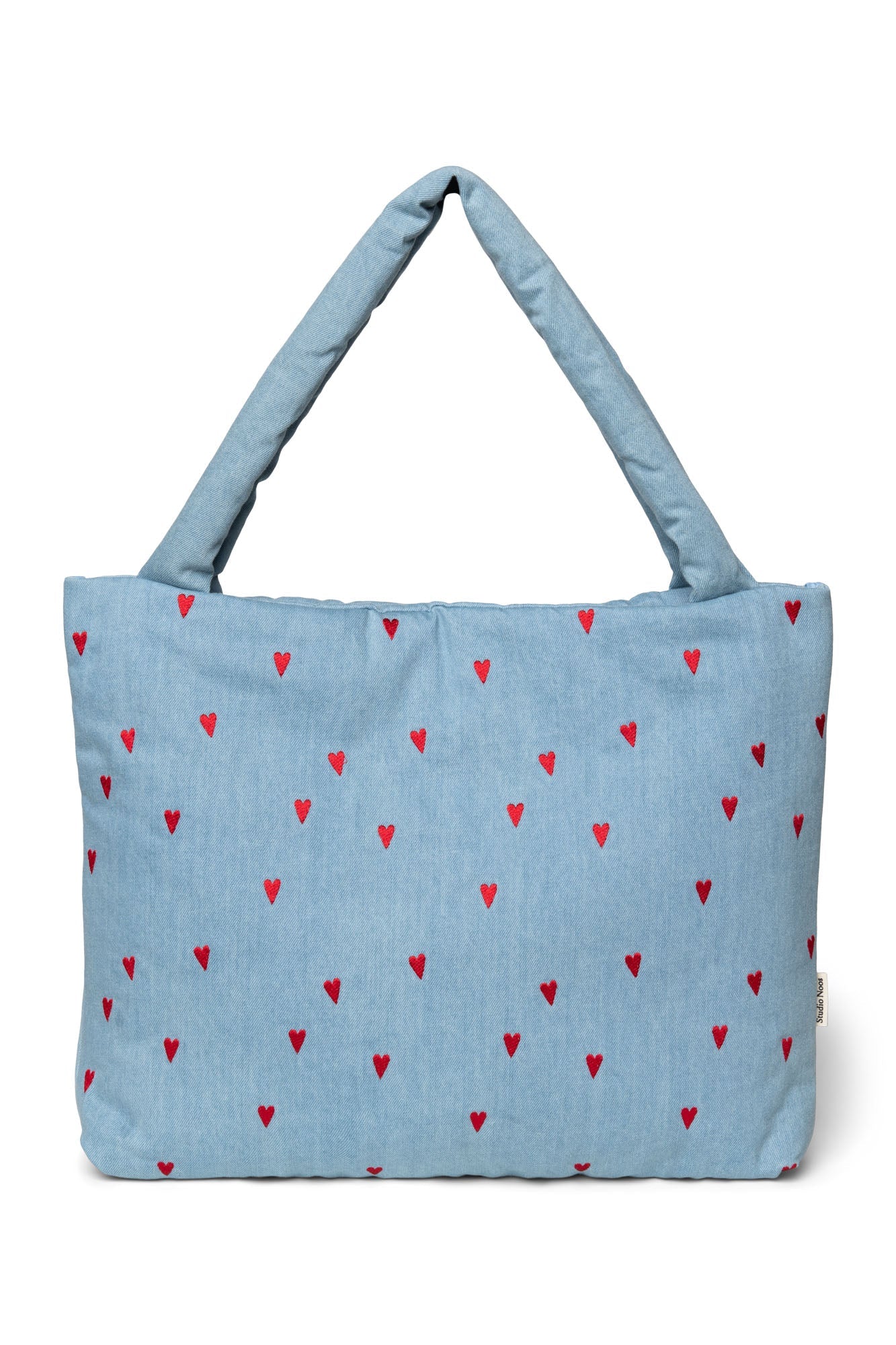 Blue Hearts Denim Mom Bag