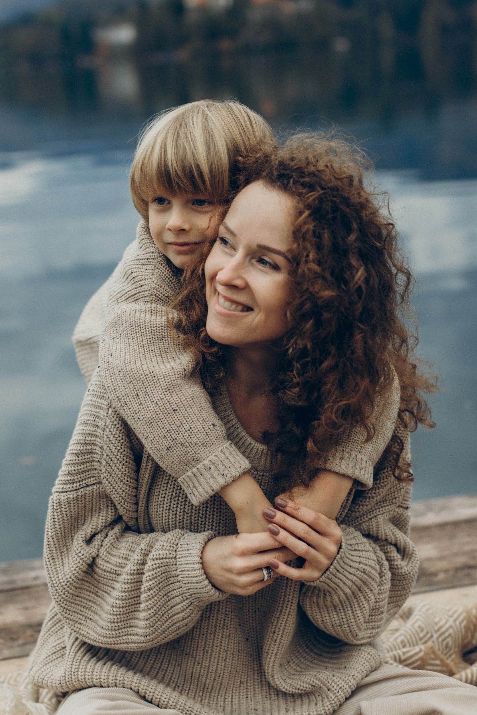 MUM Oversized Knit Jumper Beige Sprinkle