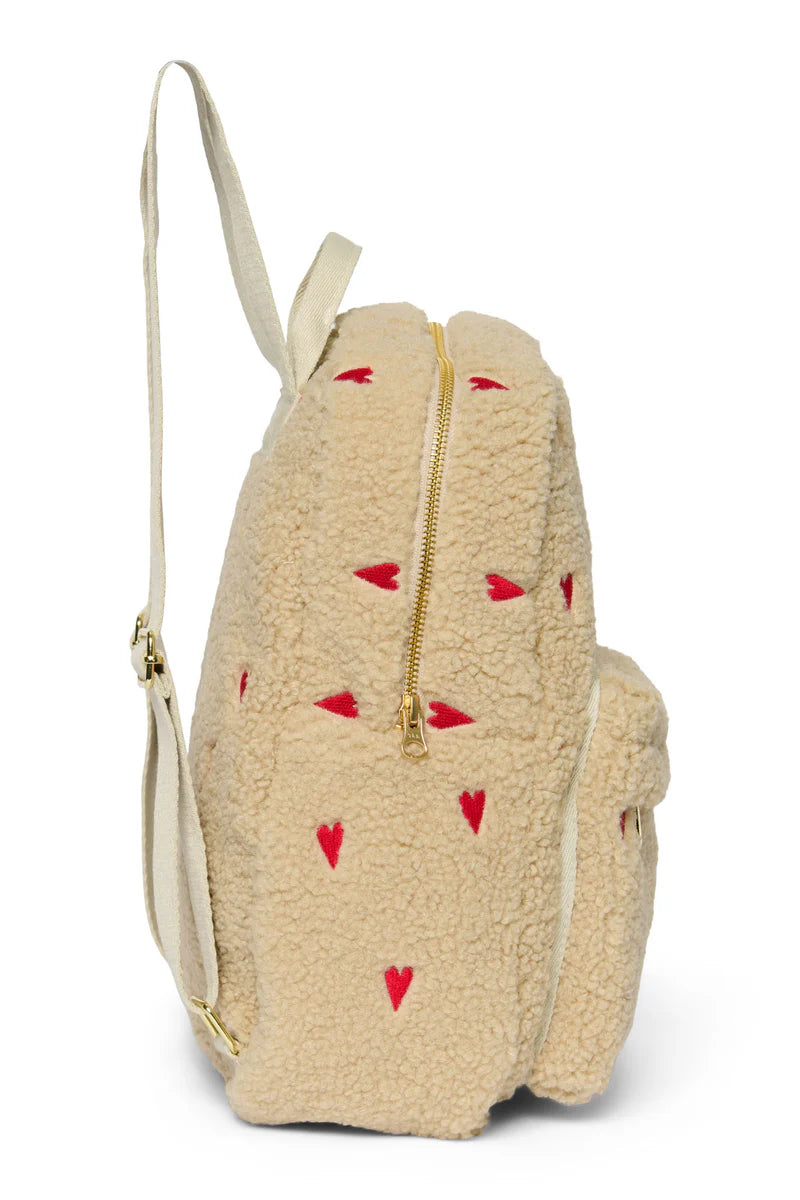 Midi Backpack Heart Ecru