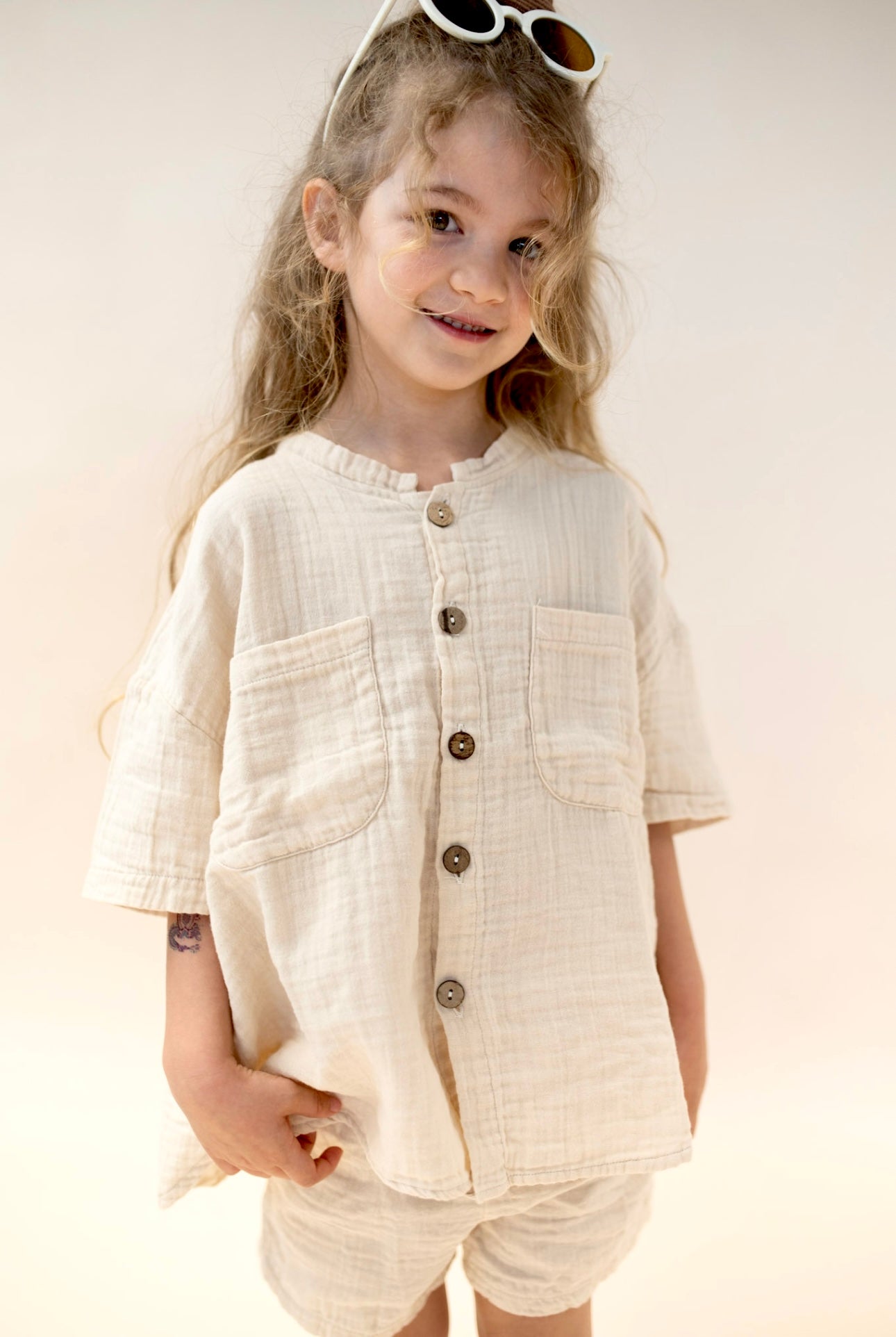 Musselin Shirt Kids Sand