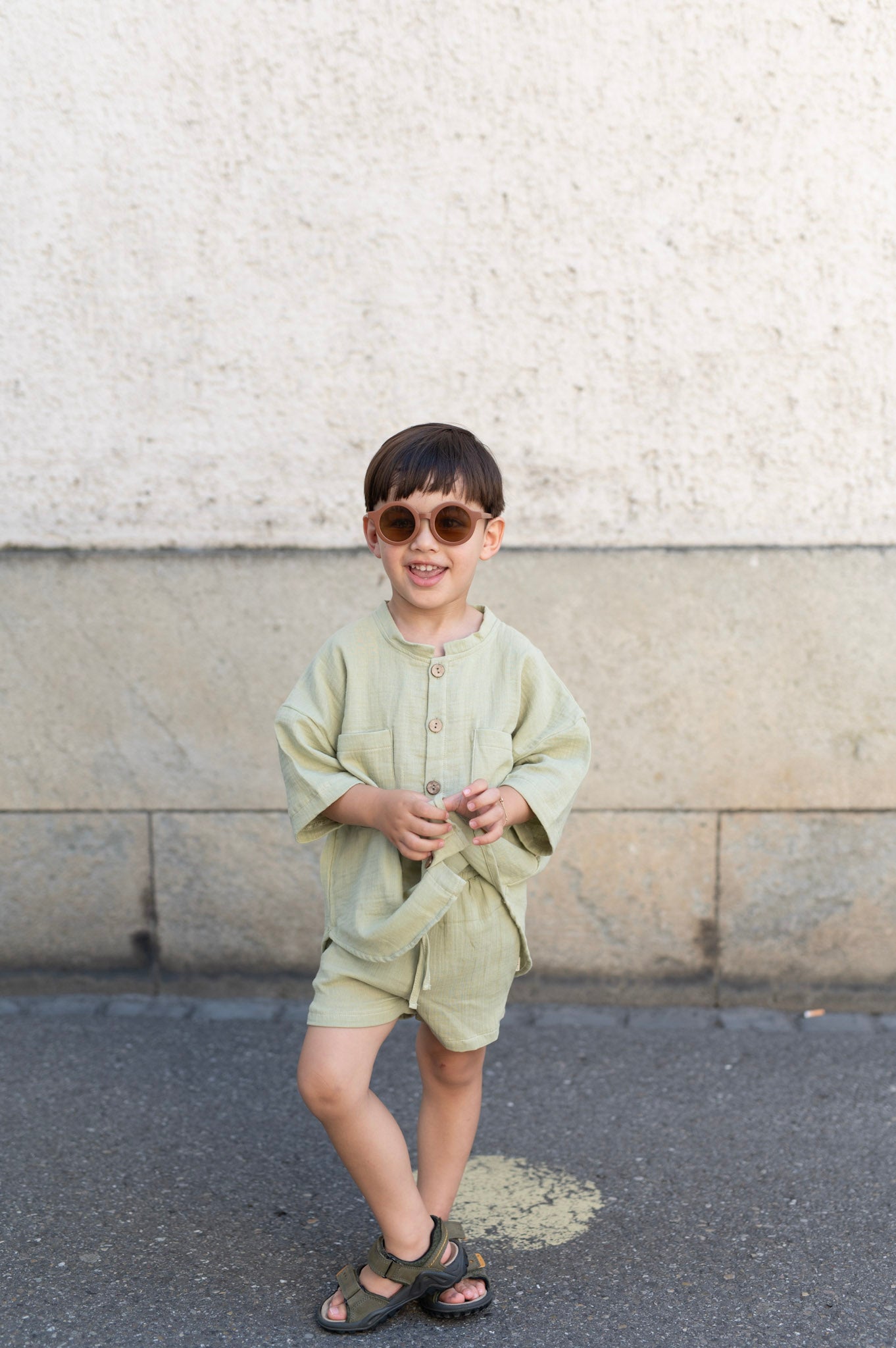 Kids Musselin Shorts SAGE
