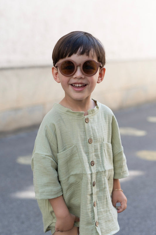 Kids Musselin Shirt SAGE