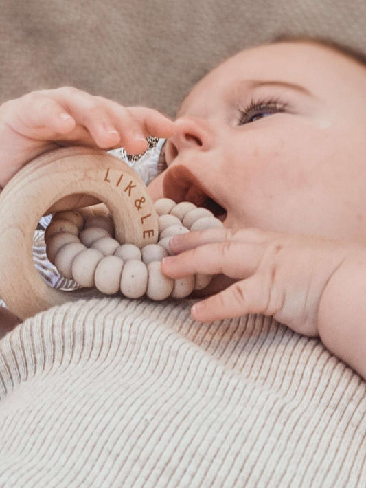 Silicon-Wooden Teething Rattle