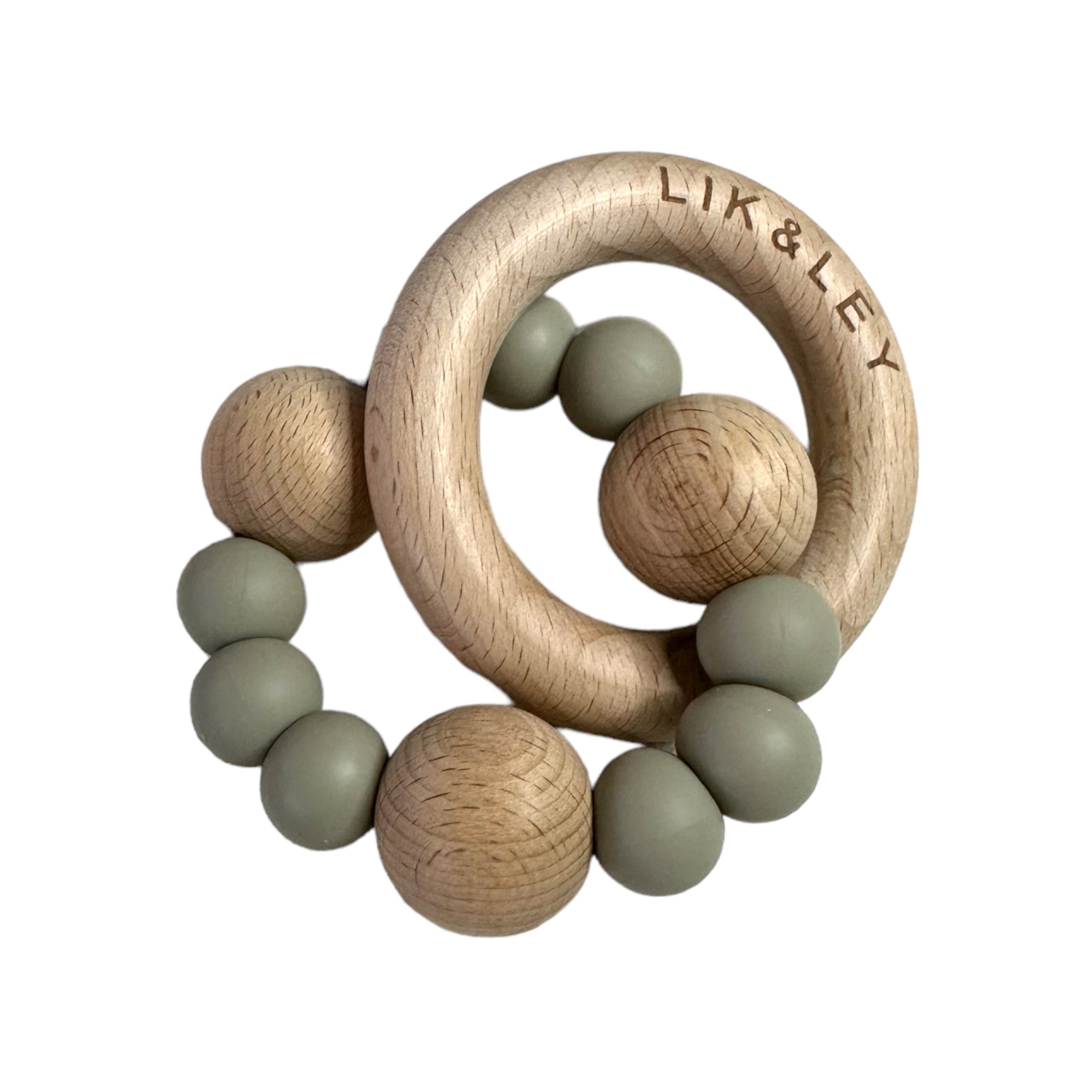 Silicon-Wooden Teething Rattle