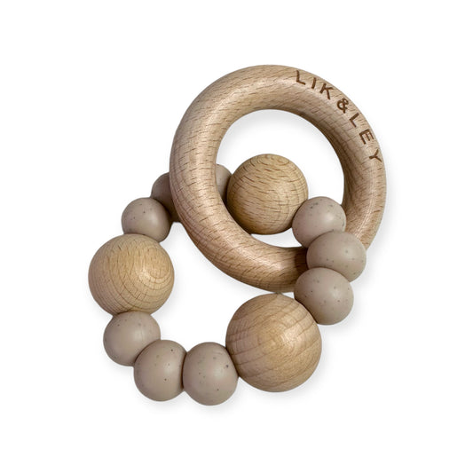 Silicon-Wooden Teething Rattle