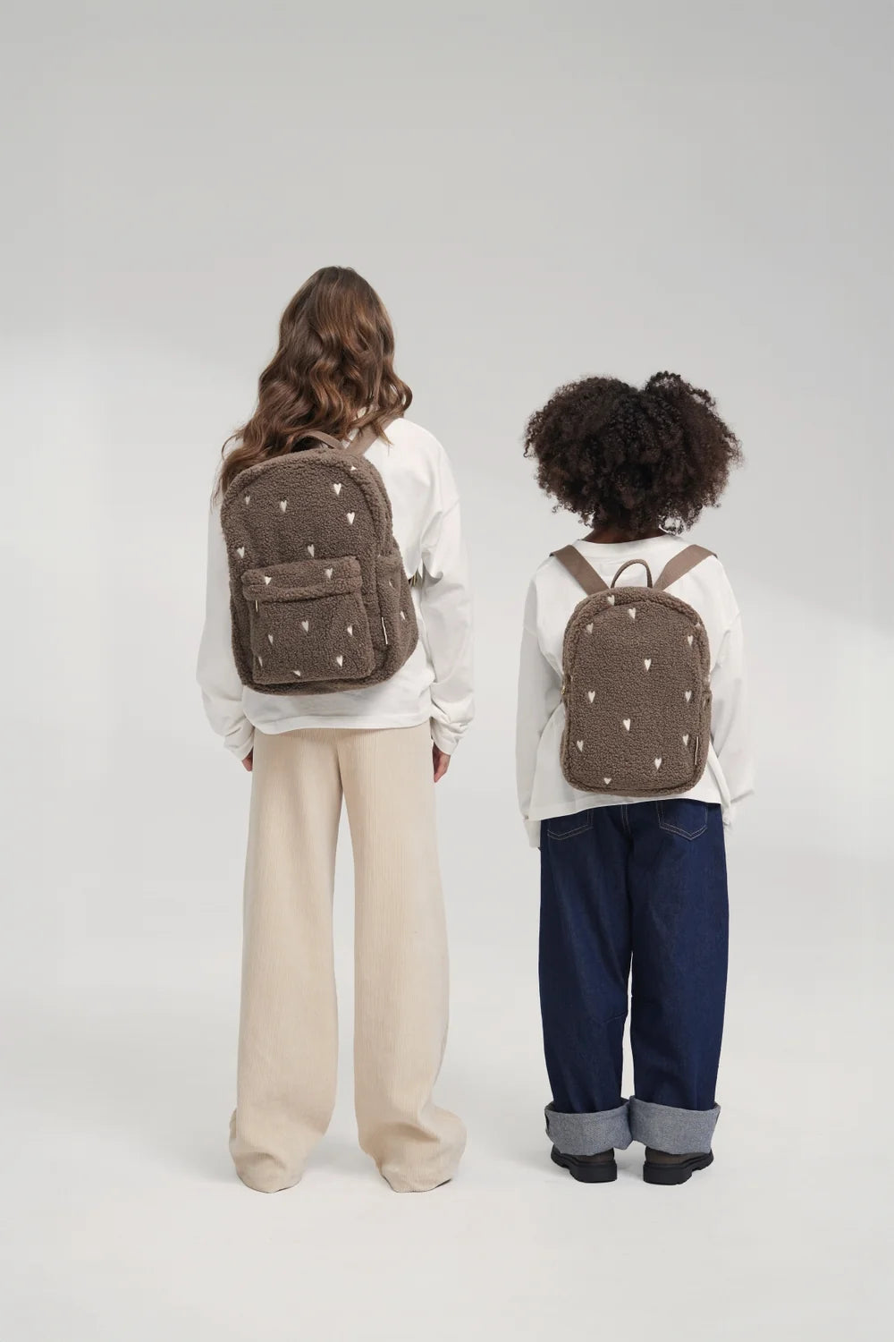 Mini Backpack Teddy Hearts Brown