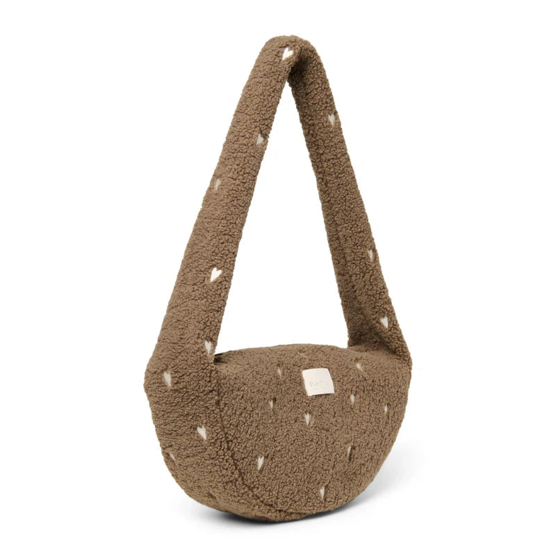 Brown Teddy Hearts Mini Cross Body Bag