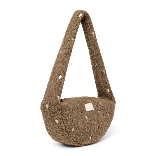 Brown Teddy Hearts Mini Cross Body Bag