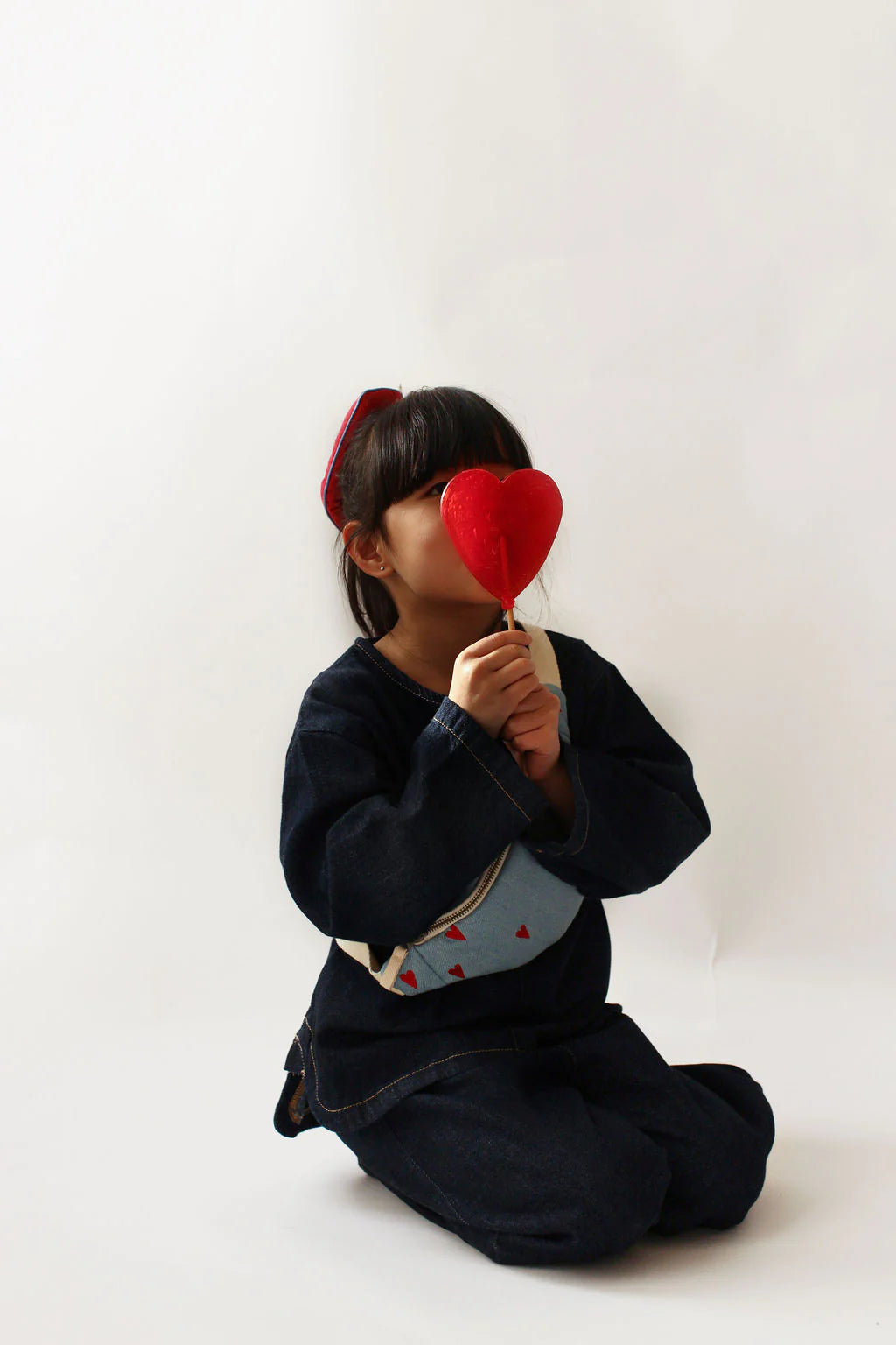 Blue Hearts Denim Mini Fanny Pack